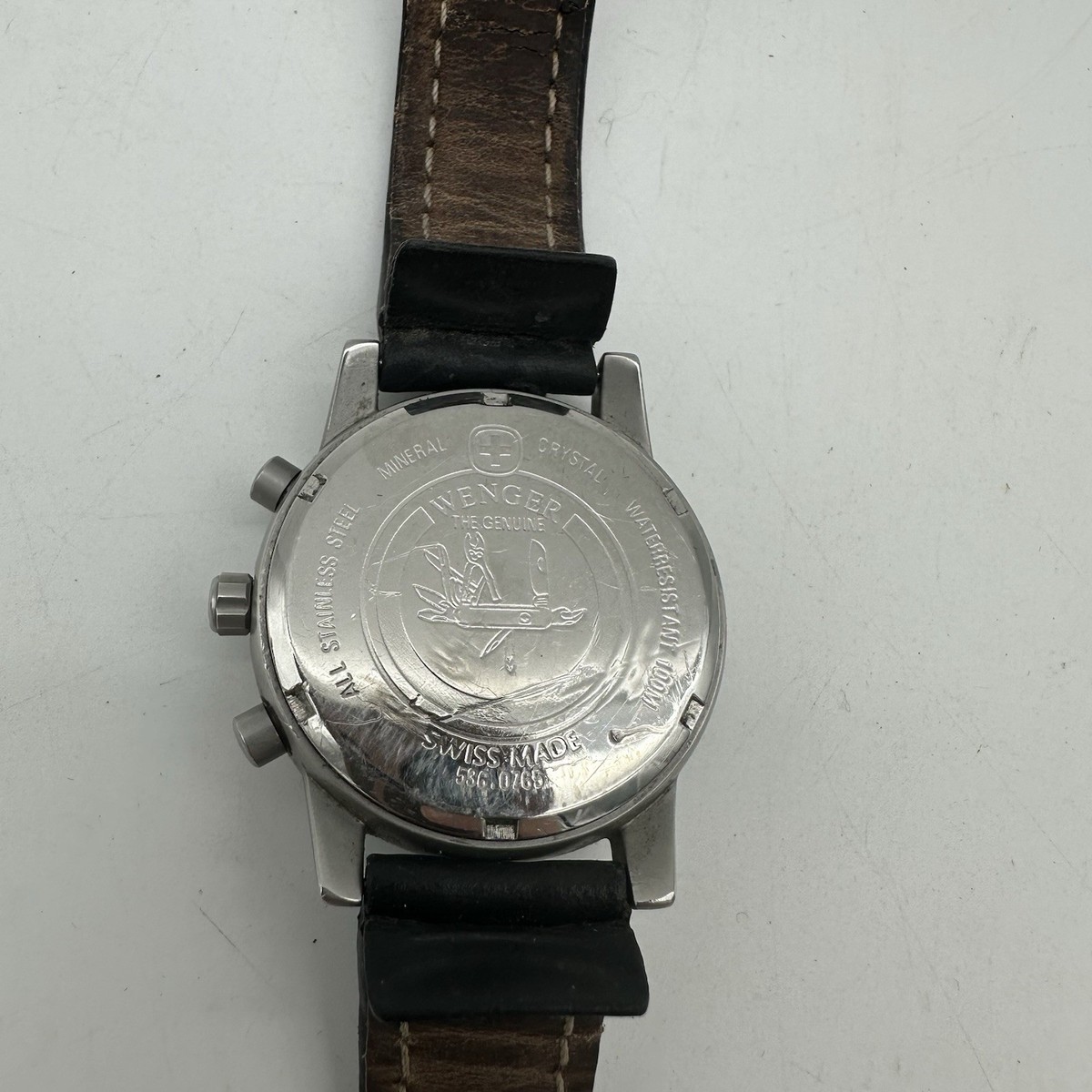 Vintage WENGER Commando Chrono SMT Design 536.0765 Black Men