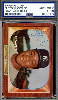 Elston Howard PSA DNA Vintage Signed 1955 Bowman Rookie Early Autograph