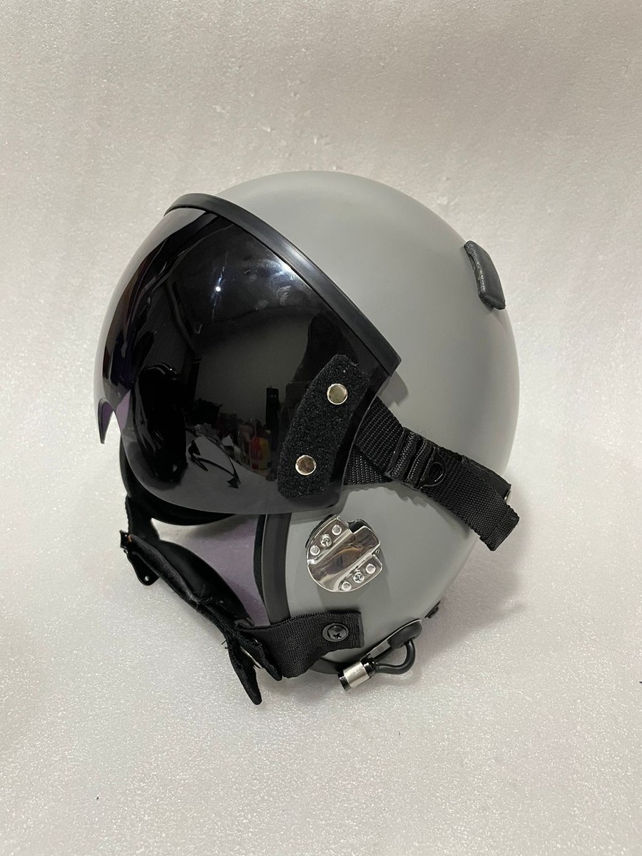 SIZE XL-XXL HGU-55 PLAIN GRAY FIGHTER PILOT HELMET REPLICA+BADGE