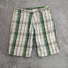 Vintage Y2K Karl Kani Gold Plaid Baggy Long Hip Hop Shorts Mens Size 40