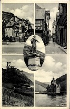 Ak Caub Kaub am Rhein, Kriegerdenkmal, Blocher, Metzgerstraße,... - 4945215