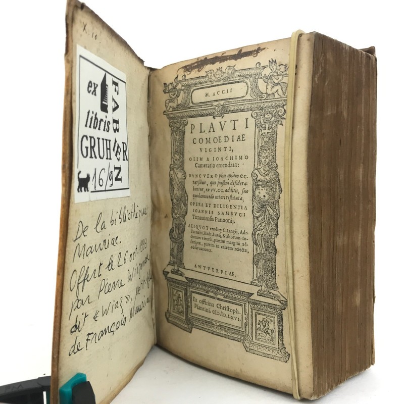 Plaute, Comœdiæ Viginti — 1566, vélin, provenance Mauriac.