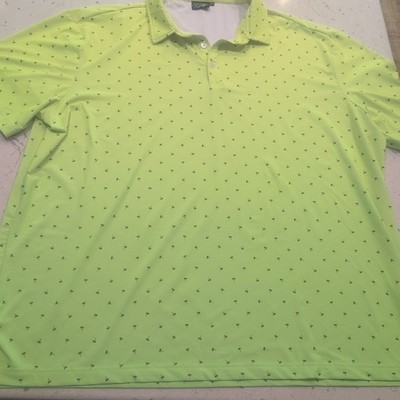 Sunday Swagger Polo Shirt Mens Ombre Yellow Palm Tree Performance Golf 3XL