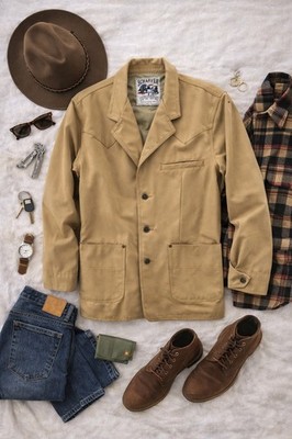  NWOT Scheafer Outfitters Western Chore Coat. Cotton Duck Canvas Lined. Mens Med