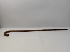 Vintage Folk Art Hand Carved Walking Stick Cane Shepard's Hook