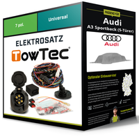 Elektrosatz 7-Pol Universell für Audi A3 Sportback (5-TüRer) 07.2008-03.2013 NEU