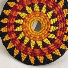 Pocket Disc Maya Flaya Foldable Sports Boho Cloth Disc 7.25  Black Orange sj