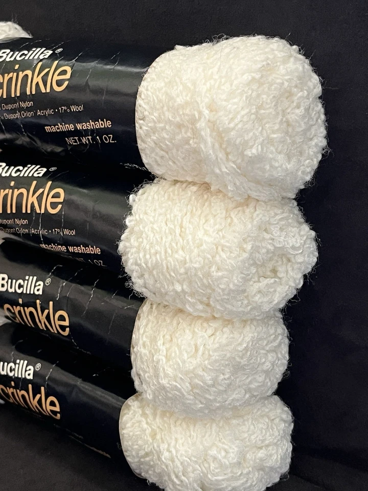 (4) Hilo Bucilla CRINKLE BLANCO #1, 1 oz. Foto 3 de 4