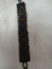 Boho style Handmade Beaded multi Seed Bead woven fashion bracelet 8 L x 1.25 w 
