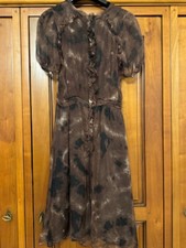 Stunning DOLCE & GABBANA Broun Silk Chiffon Dress Size 40 UK 6-8