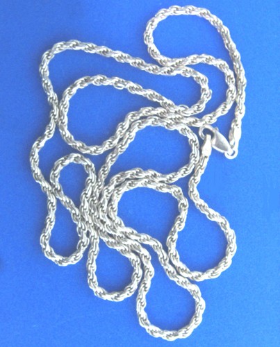 Sterling Silver Rope Chain Necklace 