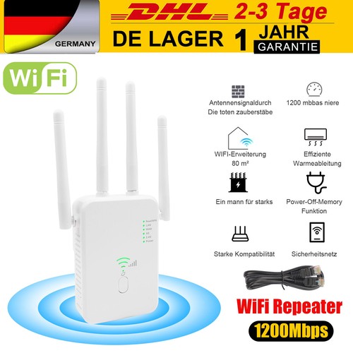 1200Mbps WLAN Repeater Router Range WIFI Signal Verstärker Access Point Booster - Bild 2 von 9
