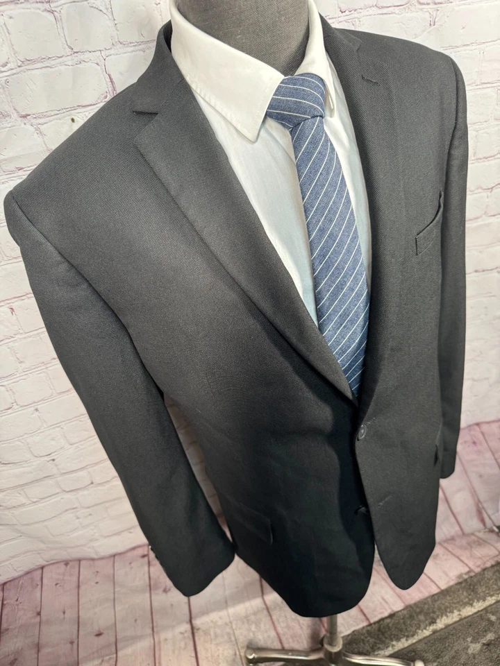 Jaqueta MARC ANTHONY Masculina Preta ATHLETIC FIT Terno Casaco Esportivo Blazer 44R - Imagem 3 de 4