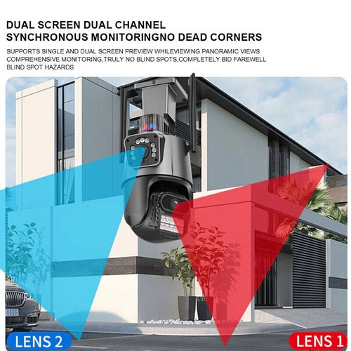 Dual Lens HD 8MP WiFi IP Camera Wireless Outdoor CCTV PTZ Home Security IR Cam - Picture 8 of 23