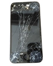 Apple iPhone 4s - 16GB - Black Verizon A1387 Cracked Screen.