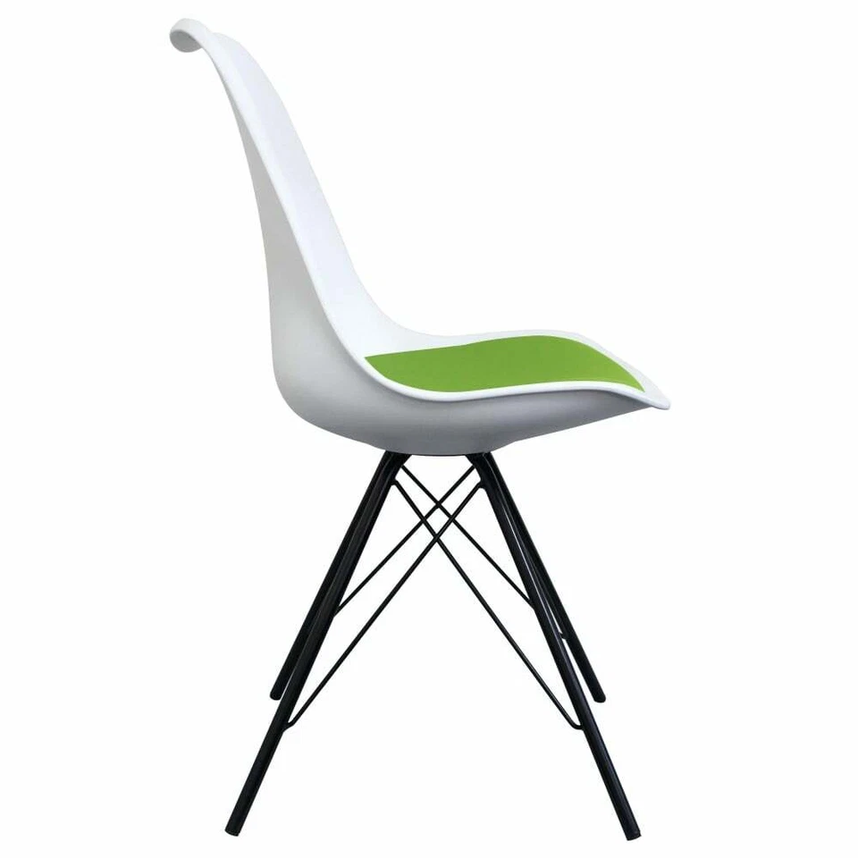 Eiffel inspiriert weiß und grün Esszimmerstuhl - Verschiedene Bein Basen - Bild 3 von 4