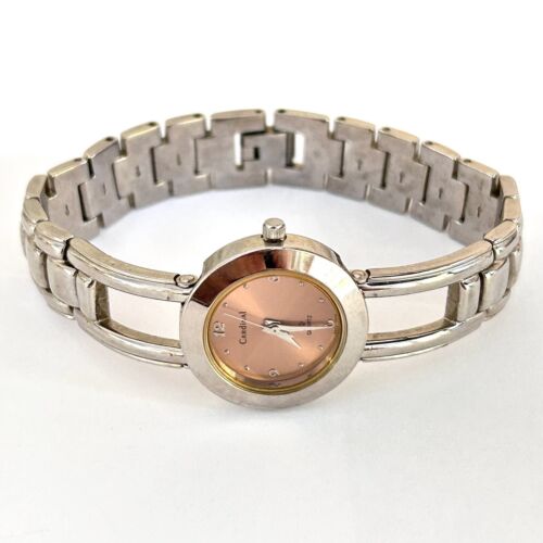 Ladies Watch Cardinal Vintage Bracelet Style Band Silver Tone Pink Face - Picture 3 of 9