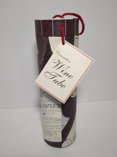 Decorative Wine Bottle Box Tube Cylinder Gift Carrier Holder  - Afbeelding 1 van 7