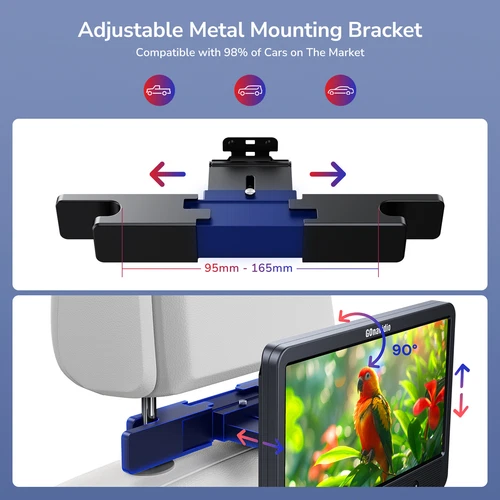 2 x 10.1" Screen Car DVD Player Headrest Pillow Monitor Video USB HDMI w/Headset - Picture 7 of 18