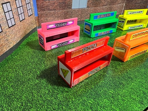 Model Train HO Scale Food Stands - Includes Six Snack Booths with Signage - Picture 9 of 9