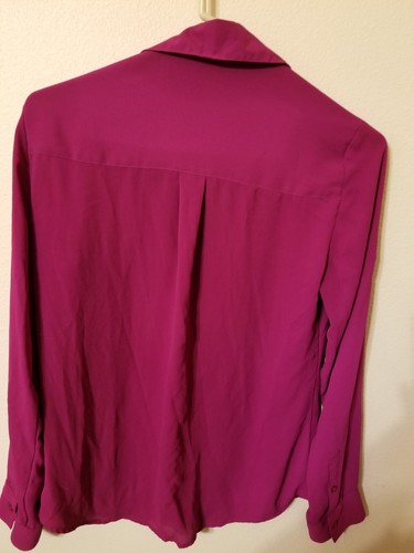 express womens slim SP wine adjustable L sleeves 2 pocket button up 25 L 19 acr - Picture 10 of 12