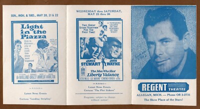 Regent Theater Handbill Flyer Advertisement, Vintage 1962 Glenn Ford 4 Horsemen