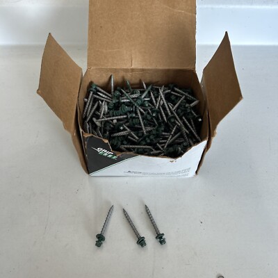 GRIP FAST Pole Barn #10 X 2  Screws HEX HEAD SELF TAPPING STEEL - Emerald Green