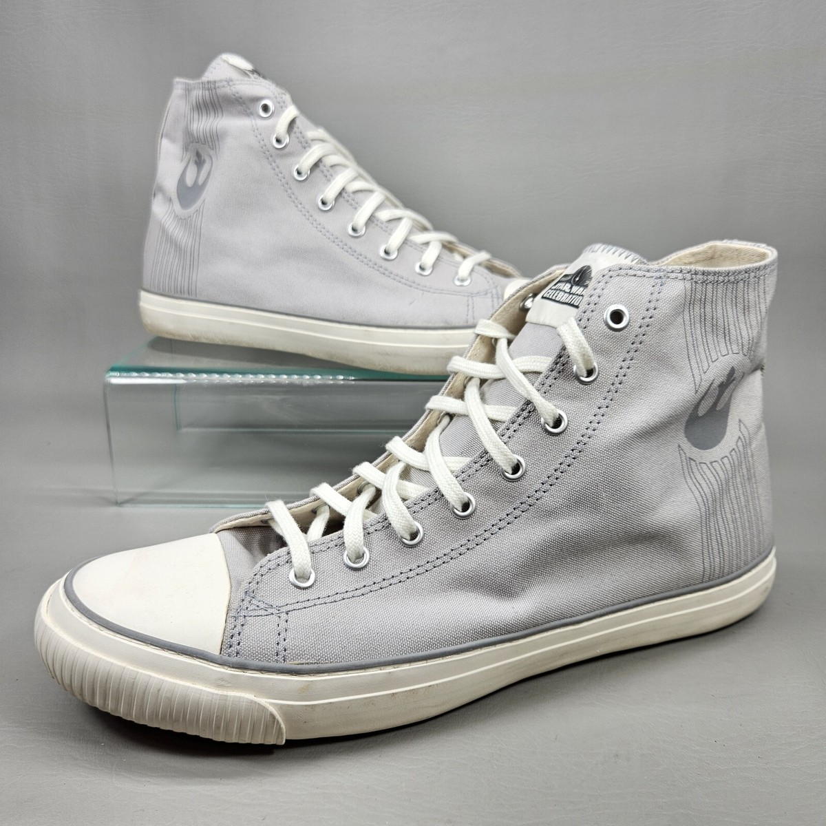 Star Wars Shoes Po-Zu R2-D2 High Top Size 42 Unisex Star Wars Shoes Po-Zu Resistance Gray White High Top Size US  main image 4