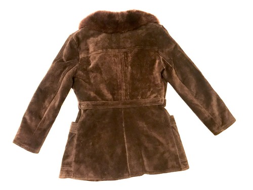 Vintage 1970s AMC Argentina Boho Mod Patchwork Suede Leather & Faux Fur Coat - L - Picture 3 of 12