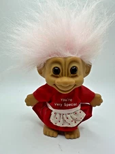 Valentine RUSS TROLL DOLL 5"  "You Are Very Special " Pink Hair