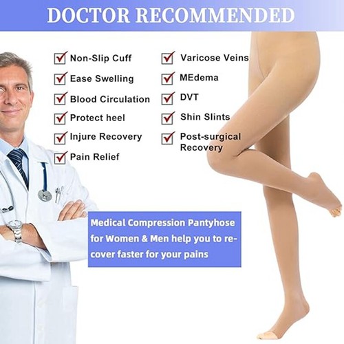 Compression Pantyhose 20-30 mmHg Stocking for Women Support Hose Varicose Veins - Picture 10 of 17