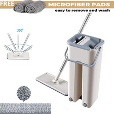 360° Mop and Bucket Set Flat Mop Dry Squeeze & Multi-Functional Wash