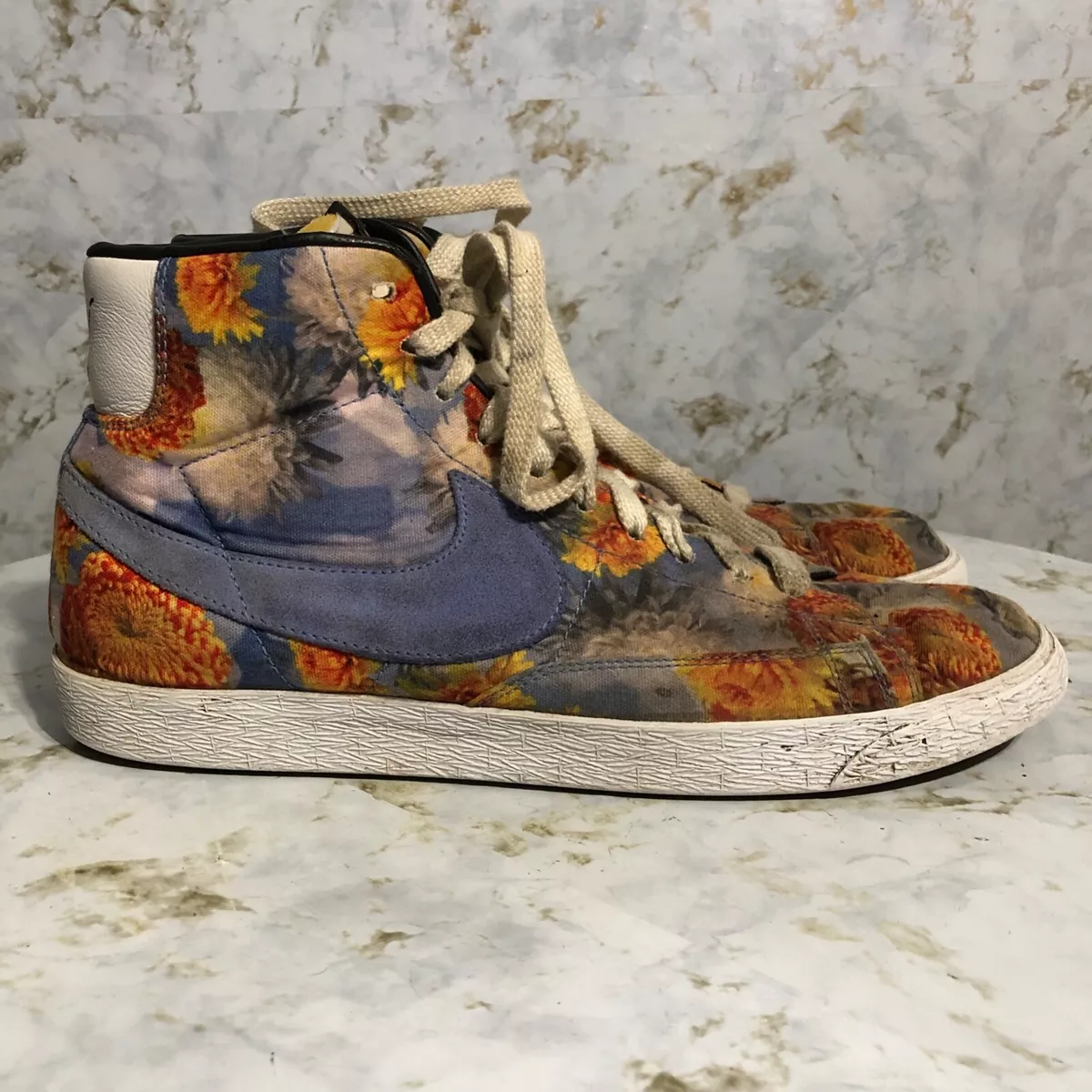 Nike Blazer Mid Floral Men s Size 12 Shoes Blue Red Athletic Trainer Sneakers