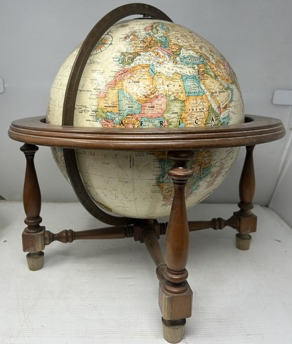 Vintage Replogle 12” Diameter Globe World Classic Series w/Stand Raised&Rotating - Picture 5 of 9