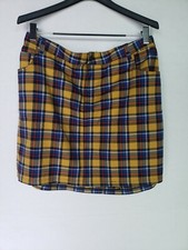 FOREVER 21 WOMEN'S PLAID SCHOOL GIRL SKIRT CLUELESS YELLOW 36 WAIST