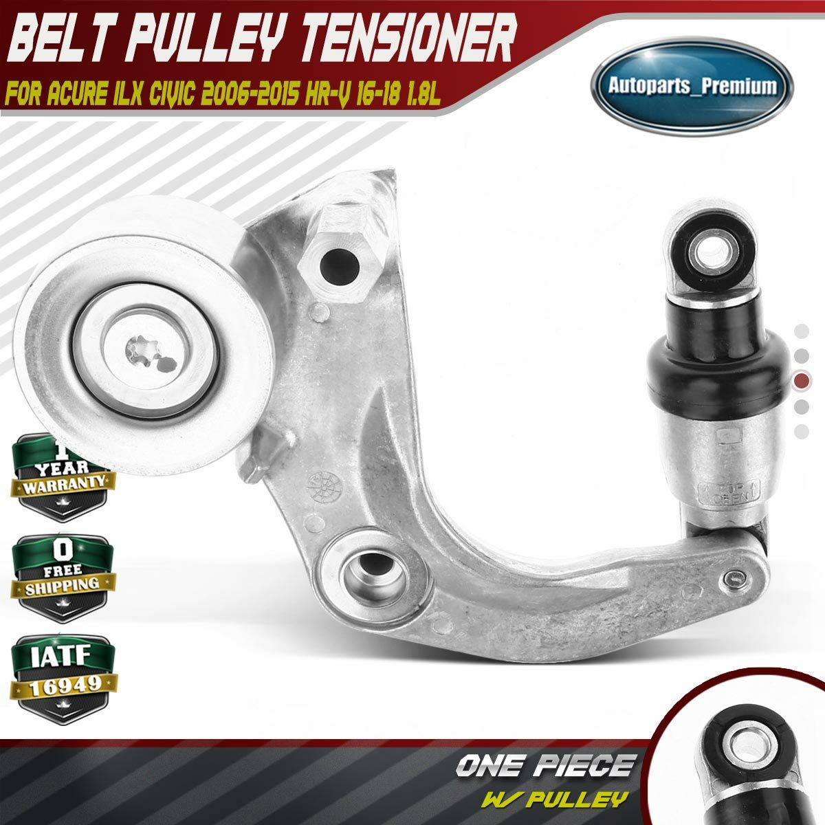 AC Delco Belt Tensioner Assembly w/Pulley for Acura ILX Honda Civic 2006-2015 HR-V 2016-2018 1.8L-image