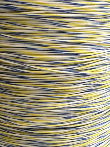 26 gauge wire Mil16878 White Blue Yellow Striped - Picture 2 of 2