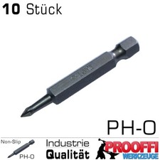 10 x Profi Kreuz Bits PH0 x 50mm Lang Kreuzschlitz Schraubendreher Bitsbox Y7846