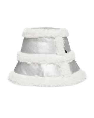 Jocelyn faux leather bucket hat Jocelyn Faux Shearling & Metallic Faux Leather Bucket Hat  main image 4