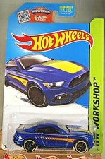 2015 Hot Wheels #247 HW Workshop-Then and Now '15 FORD MUSTANG GT Blue Variation