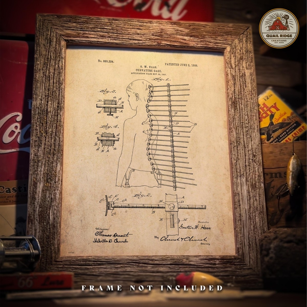 Chiropractic Patent Art Print Poster Vintage Chiropractor Office