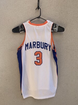 Vintage STARBURY Stephon Marbury Stitched White Blue Basketball