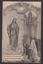 Holy card antique postale de Sta Margarita Alacoque estampa santino image pieuse