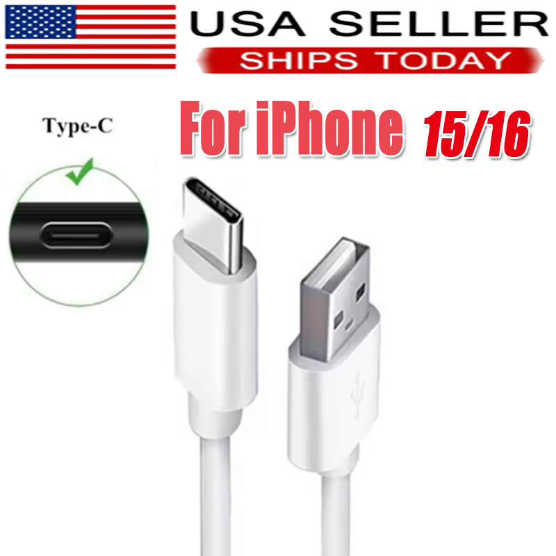 Fast Charging USB-A to Type C Cable for iPhone 16 15 Pro Max Plus