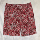Talbots Women’s Bermuda Shorts Pink White Paisley Size 12 EUC