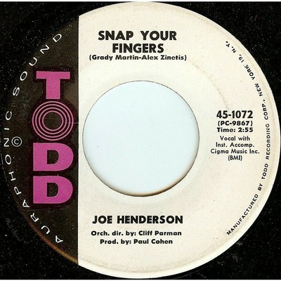 Joe Henderson - Snap Your Fingers / If You See (Vinyl 7'' - 1962 - US - Original)