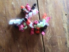 2 Gymboree gUC hair clips barrettes curlies pink brown green white orange