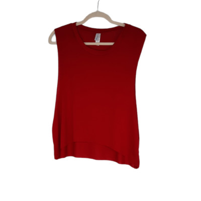 Over The Limit Apparel Womens size Large Sleeveless Muscle Tank Top High Low Red