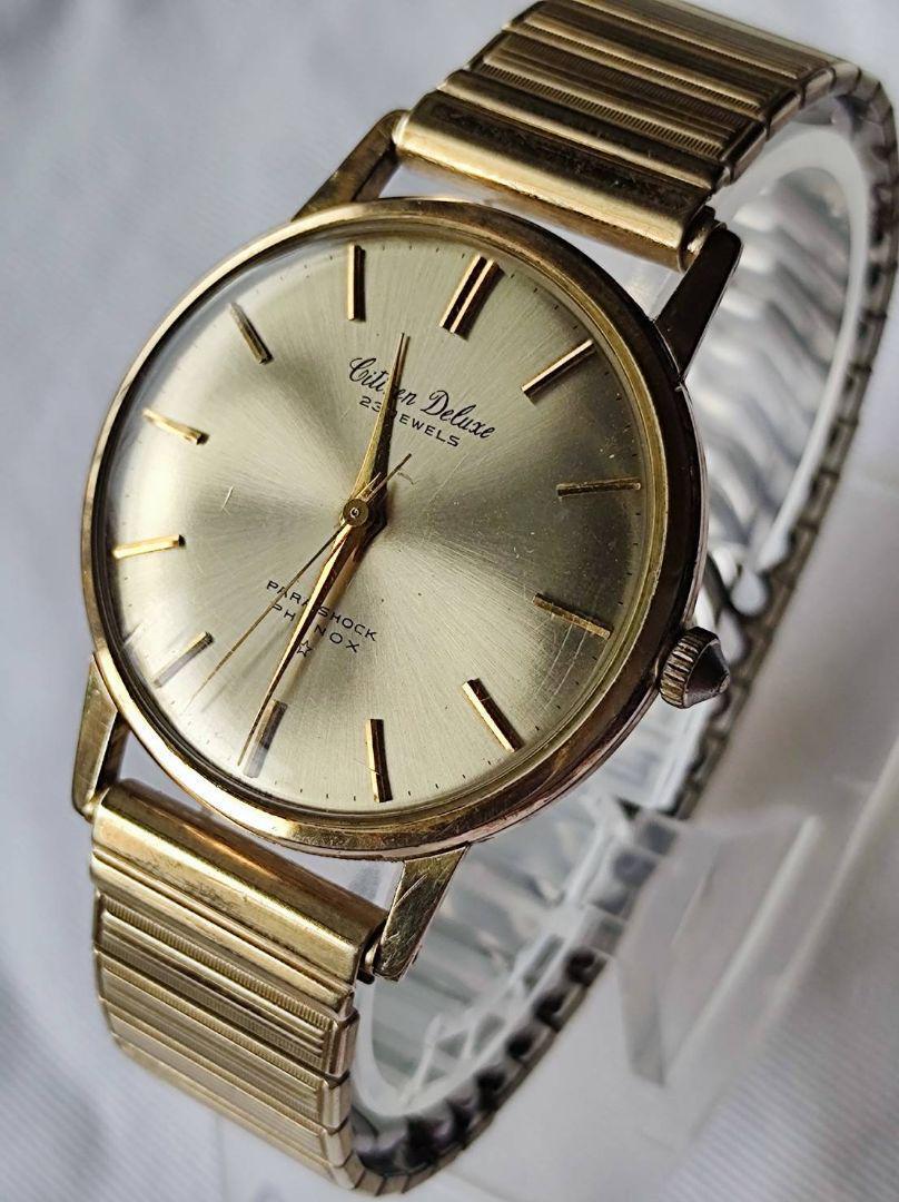 シチズン Deluxe 23 JEWELS 時計14K GOLD FILLED CITIZEN DELUXE（シチズン デラックス）14K金張 変わり文字盤