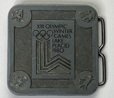 XIII Olympic Winter Games Lake Placid 1980 Belt Buckle True Distance Inc Houston